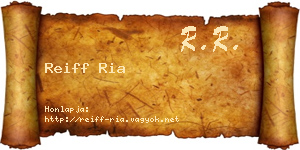 Reiff Ria névjegykártya